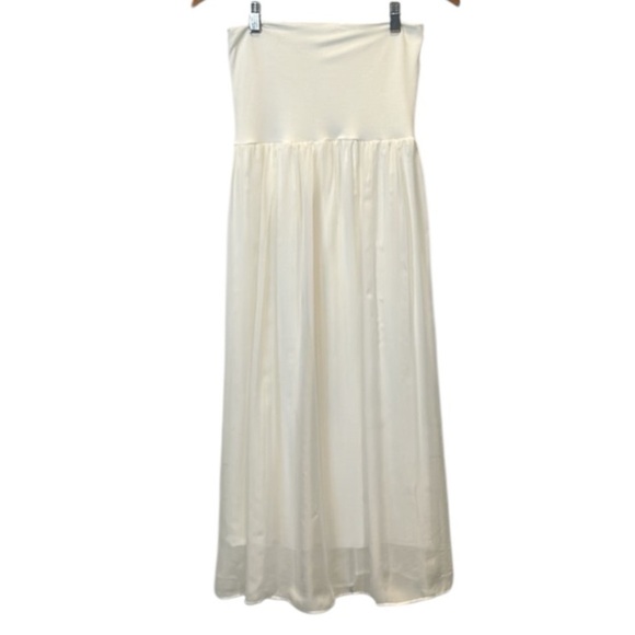 Bailey Silk Overlay Stretch Skirt Off White Coastal Women size SP - Picture 1 of 11